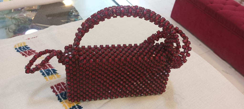 Lal Mehar Mart Handmade Stone Handbag for Women – Fancy Party Purse & Stylish Evening Bag
